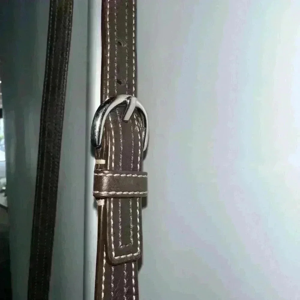 Coach Signature Crossbody Bag Jacquard Fabric & Leather Brown - Picture 12 of 16